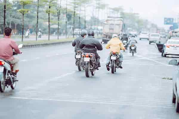 Driving a motorcycle in Vietnam